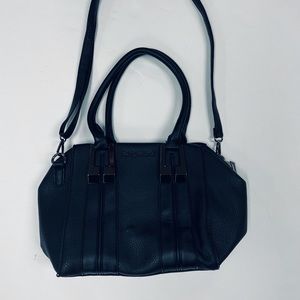 Kathy Ireland Black Handbag with Gunmetal hardware